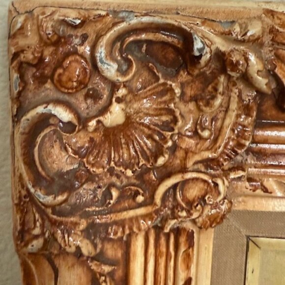 J. Berman painting still life painting of red and yellow roses in a vase - Picture 3 of 8